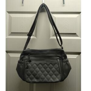 Volganik Rock NWOT Soft Faux/Vegan Leather Gray Quilt Shoulder Bag Purse